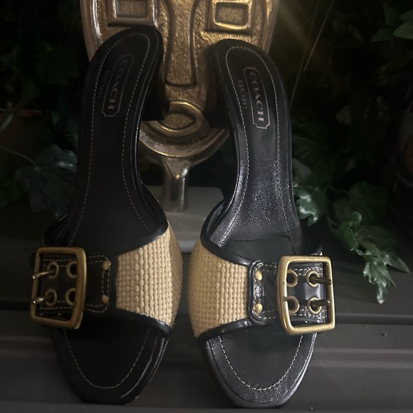 Coach slip on heel out open toe sandals 7.5 - Picture 3 of 7